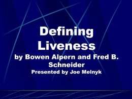 Defining Liveness by Bowen Alpern and Fred B. Schneider