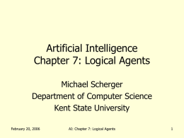 Logical Agents - Computer Science