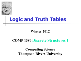 7. Logic and Truth Tables from COMP1380