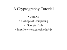 A tutorial on cryptography.