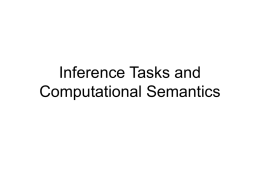 Inference Tasks and Computational Semantics