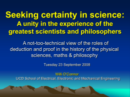 Powerpoint - History and Philosophy of Science @ UCD