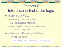 Chapter 9 Inference in first
