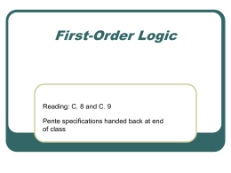 First-Order Logic - Columbia University
