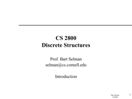 CS 2800 Discrete Structures - Department of Computer Science
