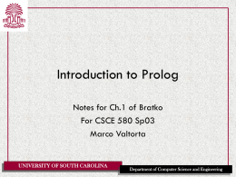 Basics of Prolog - Computer Science & Engineering