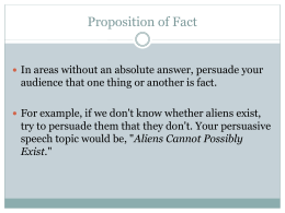 Proposition of Fact