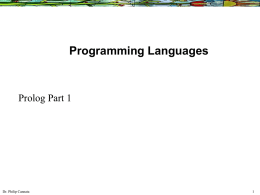 11 Prolog Part 1 - Department of Computer Science