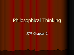 Philosophical Thinking