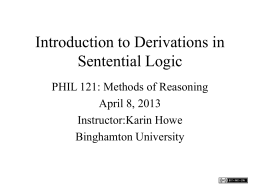 Introduction to Derivations in Sentential Logic