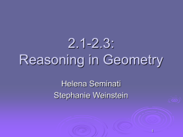2.1-2.3: Reasoning in Geometry