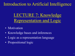 Lecture 6: Knowledge Representation