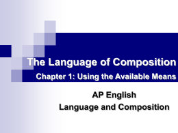 The Language of Composition Chapter 1