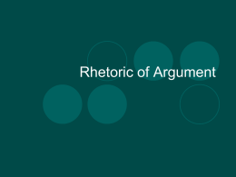 Rhetoric of Argument - english1010information