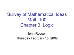 Survey of Mathematical Ideas Math 100 Chapter3