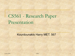 CS561 - Research Paper Presentation