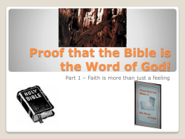 Proof that the Bible is the Word of God!
