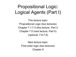 Logical Agents A
