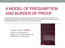 Presumption and Burden of Proof