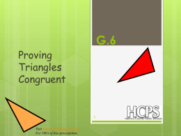 Notes: Proving Triangles Congruent