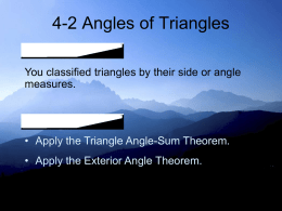 Angles Inside the Triangle 4-1A