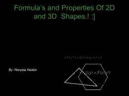 Property`s Of 2D and 3D Shapes.! :] - Odessa R-VII