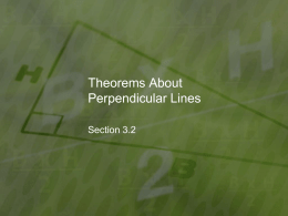 Theorems About Perpendicular Lines
