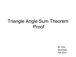 Triangle Angle Sum Theorem Proof