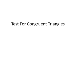 Test For Congruent Triangles