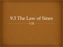 9.3 The Law of Sines