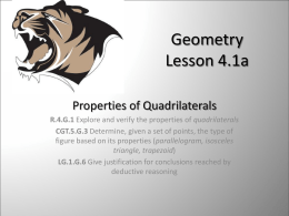 Geometry Lesson 4.1a