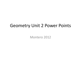 Geometry Unit 2 Power Points
