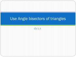 Use Angle bisectors of triangles