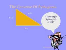 The Converse Of Pythagoras.