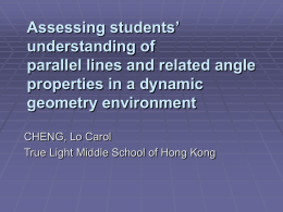 Assessing students` understanding of parallel lines and related