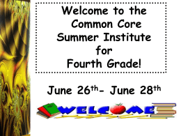 4th Grade Day 3 Common Core Institute