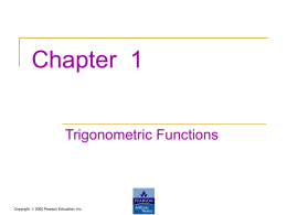Chapter 1 Trigonometric Functions