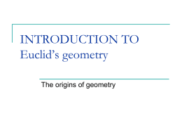 MAT360 Lecture 1 Euclid`s geometry