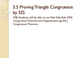5.5 Proving Triangle Congruence by SSS