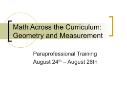 Math Across the Curriculum: Geometry and