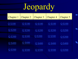 Jeopardy - Garnet Valley School District