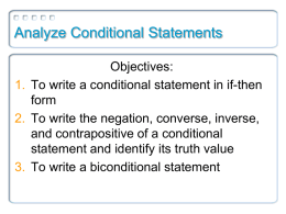2.2 Analyze Conditional Statements
