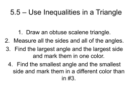 5.5 – Use Inequalities in a Triangle