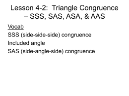 Lesson 4-2&4-3: Congruent Triangles