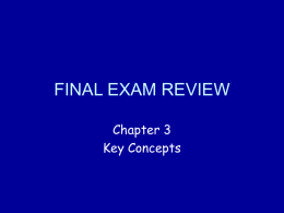 Final Exam Review Ch. 3