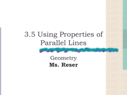 3.5 Using Properties of Parallel Lines