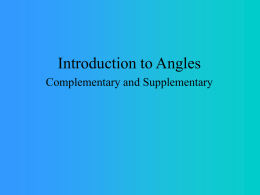 Geometry: Introduction to Angles