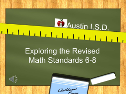 Exploring the Revised Math Standards 6-8 - Curriculum