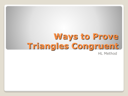 Ways to Prove Triangles Congruent