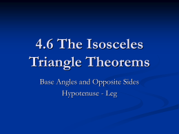 4.6 The Isosceles Triangle Therorems